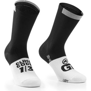 Assos - GT C2 - Unisex Sokken - Zwart/Wit - Compressieve Ondersteuning