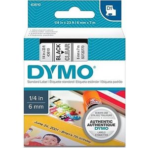 DYMO D1 43610 lint zwart 6 mm 7 m