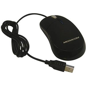 Mediacom Easyoptical Mouse BX32, USB, optisch, 1200dpi, beide handen, zwart - muis (USB, voor bureau, drukknoppen, wiel, optisch, 1200 dpi)