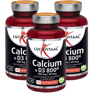Lucovitaal - Calcium 500mg + D3 20 mcg - Kauwtabletten - 270 Stuks
