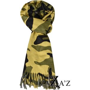 Groene camouflage sjaal- natuurlijke materialen -Cashmere - Unisex