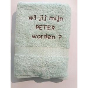 Handdoek met tekst "" Wil jij mijn PETER worden? '