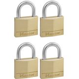 4x Hangslot MasterLock 4 gelijksluitend messing 50mm 4 stuks