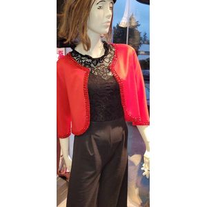 Rood vestje met steentjes - feestdagen - rood - maat M