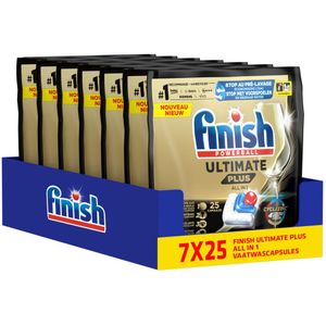 7x Finish Ultimate + All in 1 Regular Vaatwastabletten 25 stuks