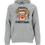 Kersttrui unisex hoodie, sweatshirt met capuchon, grijs