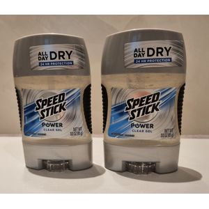 Speed Stick - Power Clear Gel - Anti-transpirant Deodorant voor mannen 2 x 85 g