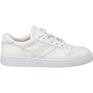 Doucal's, Handgemaakte Leren Geperforeerde Sneakers Wit, Heren, Maat:41 EU