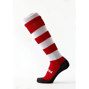 Nes Voetbalkousen - Rood Wit geringd - Rugbykousen- Sportkousen