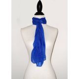 Blauwe Effen Langwerpige Sjaal