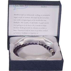 Halfedelstenen Armband in Geschenkdoos Amethist