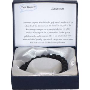 Halfedelstenen Armband in Geschenkdoos Lavasteen