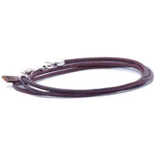 Qoss Leren Ketting Noa Bruin 100 cm