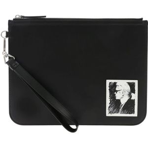 Karl Lagerfeld, Clutch Tas Zwart, Dames, Maat:ONE Size