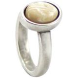 Qoss Ring Door Ovale Crème Steen - Maat M