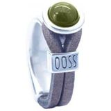 Qoss Taupe Ring Gwen Mosgroene Bol - Maat L