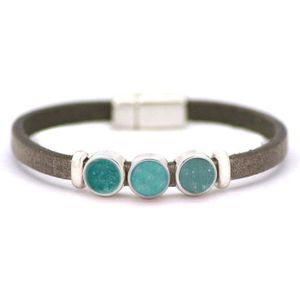 Qoss Taupe Armband Milo Mint - Maat M