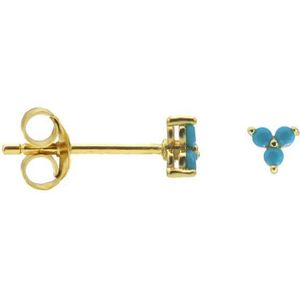 Karma Oorbellen Zirconia Triple Summer Flower Goud