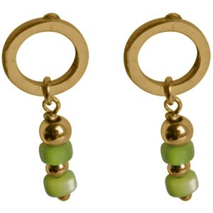 Flow Jewels Hang Oorbellen Rio Licht Groen | Goud