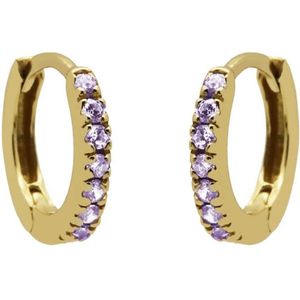 Karma Oorringen Plain Hoops Round Lavender 13 mm Goud
