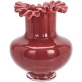 Madam Stoltz - Vaas - Diep Rood - Groot Formaat - Hoogwaardig Glas