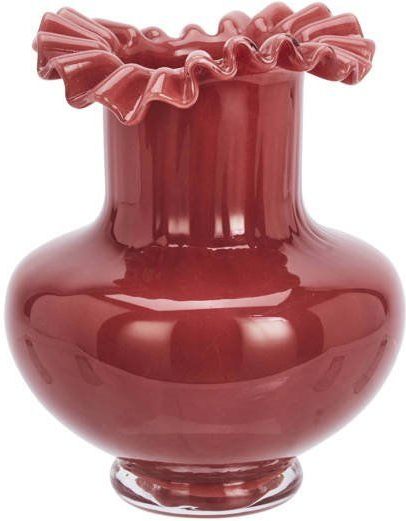 Madam Stoltz - Vaas - Diep Rood - Groot Formaat - Hoogwaardig Glas