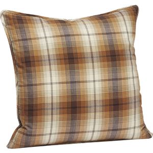 Madam Stoltz - Kussenhoes - 50x50 cm - Geweven - Pompoen en Gebroken Wit