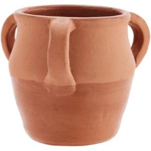 Madam Stoltz - Terracotta Bloempot met Handgrepen - Handgemaakt - 18x15 cm