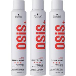 Schwarzkopf Professional OSiS+ Freeze Pump Hold Haarspray - voordeelverpakking - 3 x 200ml