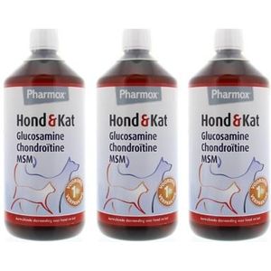 Pharmox Hond & Kat Glucosamine Chondroitine MSM trio-pak 3x 1 liter