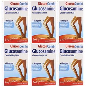 Leefvitaal Glucon Combi Glucosamine Chondroitine MSM & Mangaan (sterk) zes-pak 6x 60 tabletten