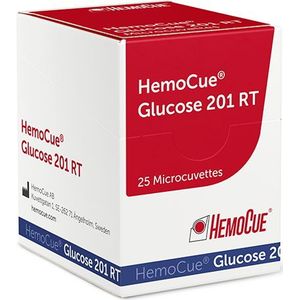 HemoCue Glucose 201 RT cuvetten 25 stuks