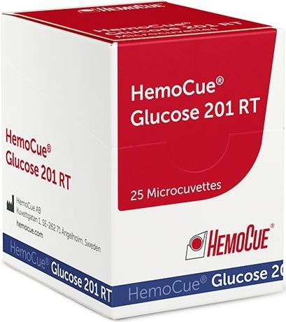 HemoCue Glucose 201 RT cuvetten 25 stuks