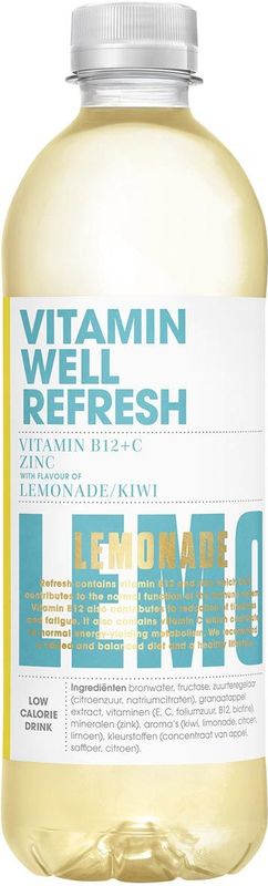 Vitamin Well vitaminewater Refresh, 500 ml, pak van 12