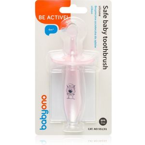 BabyOno Safe Baby Toothbrush Tandenborstel voor Kinderen 6 m+ Pink 1 st