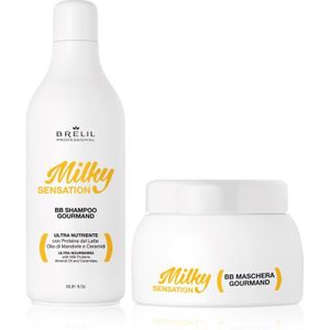 Brelil Professional Milky Sensation Set - Gift Set voor Beschadigd Haar - 250 ml Shampoo en 250 ml Masker