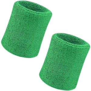 MJ Sports Premium Zweetbandjes - Zweetbanden - Polsbanden - Polsbandjes - Fitness - Set van 2 - 11 cm - Unisex - Groen