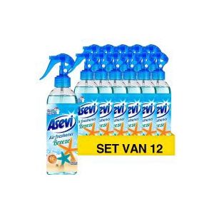 Asevi luchtverfrisser spray Ocean Breeze (12 flessen - 400 ml)