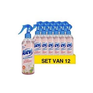 Asevi luchtverfrisser spray White Jasmine (12 flessen - 400 ml)