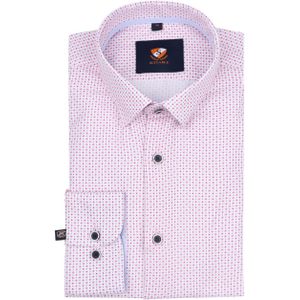 Suitable Overhemd Print Roze - Maat 39 - Heren - Casual Shirt