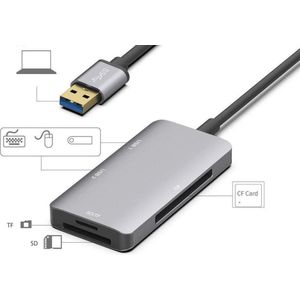 5in1 USB 3.0 Cardreader - 2x USB 3.0 - SD - TF - CF