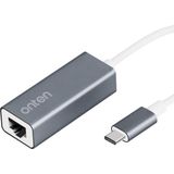 Onten - USB Type-C naar Gigabit Ethernet Adapter - Zwart - USB 2.0 HUB