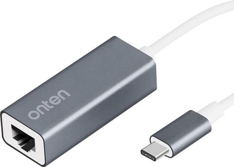 Onten - USB Type-C naar Gigabit Ethernet Adapter - Zwart - USB 2.0 HUB
