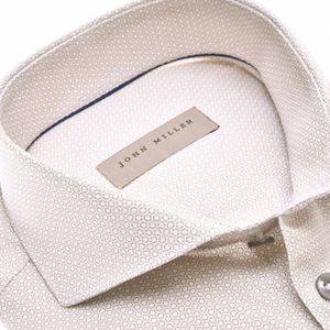 John Miller - Overhemd - Beige - Katoen - Tailored Fit