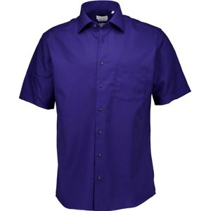 Eterna - Korte Mouw Overhemd - Donkerblauw - Katoen