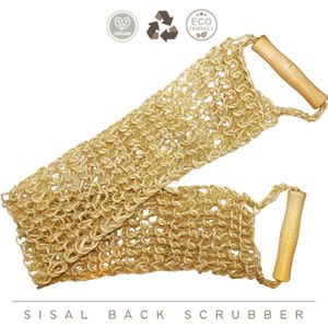 green-goose Rugscrubber Sisal Bamboe - Natuurlijke Rugspons - Rugschrobber - Biologisch Afbreekbaar