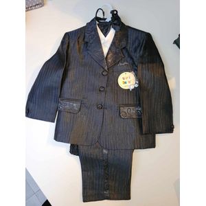 Zwart kostuum voor kinderen met rood of zwart strikje - communie - 2 jaar