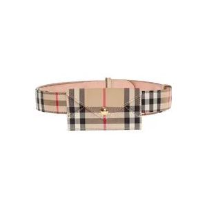 Burberry Luxe Leren Riem , Beige , Dames , Maat: 75 CM