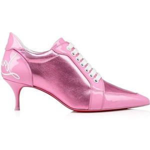 Christian Louboutin - Dames Schoenen - Roze - Leer - Vetersluiting