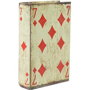 Biscottini Speelkaarthouder, houten box, handgemaakt, met stof gecoat, 1 vak, buitenafmetingen: 10 x 3 x 14 cm, incl. 54 kaarten